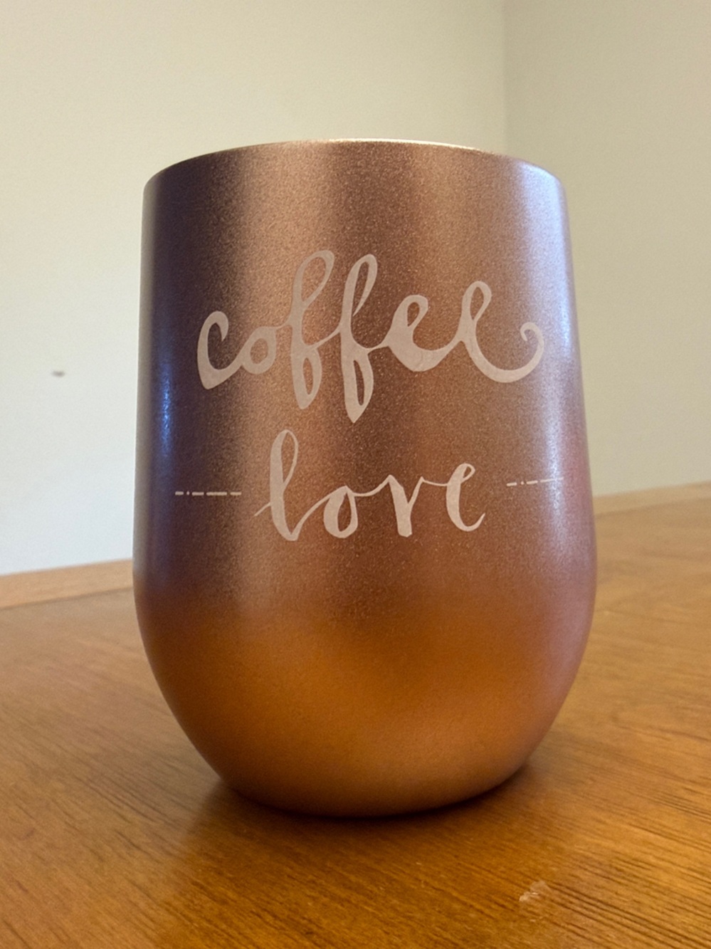Peet’s Coffee Love -‎ Metallic Rose Gold Travel Tumbler